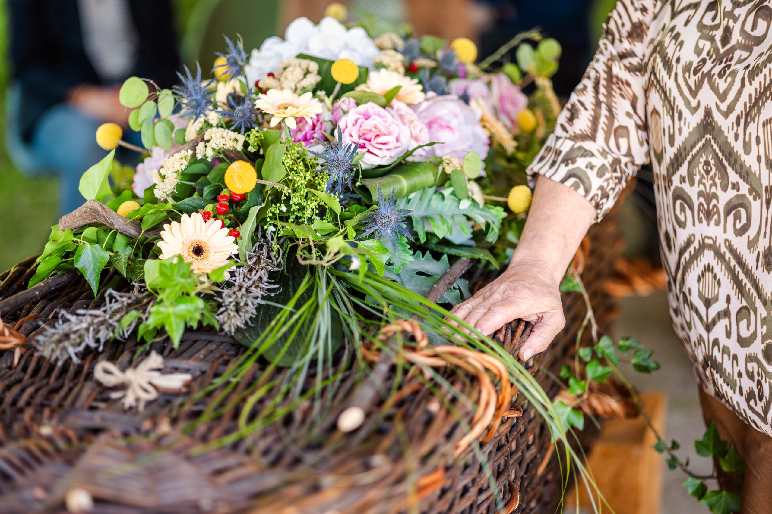 Bloemen tijdens de begrafenis